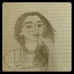 Country girl pencil drawing